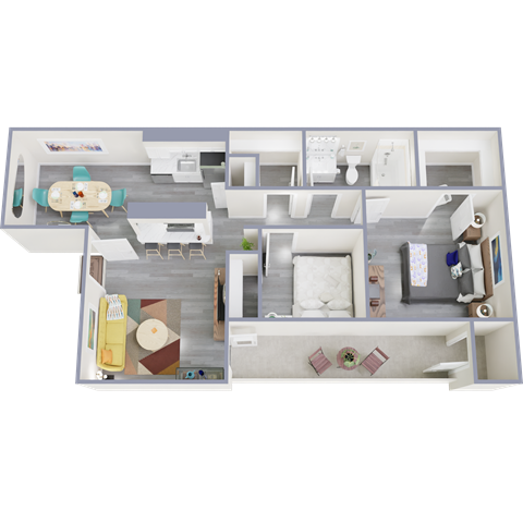 a floor plan of a 1 bedroom apartment